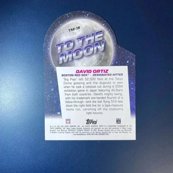 David Ortiz Die-Cut To The Moon Insert 2024 Topps Big League MLB - Picture 2 of 2